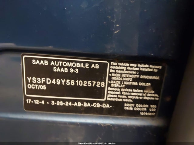 2006 SAAB 9-3 YS3FD49Y561025728 Photo 8