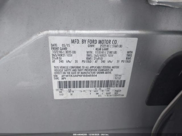 2015 FORD EDGE 2FMTK3AP6FBB45504 Photo 8