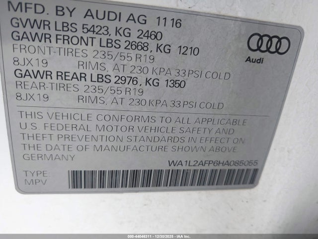 WA1L2AFP6HA085055 Audi 2.0t