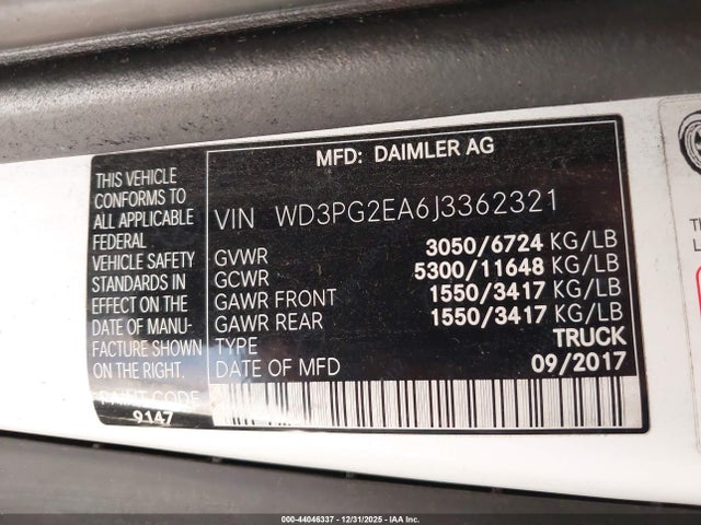2018 MERCEDES-BENZ METRIS WD3PG2EA6J3362321 Photo 8