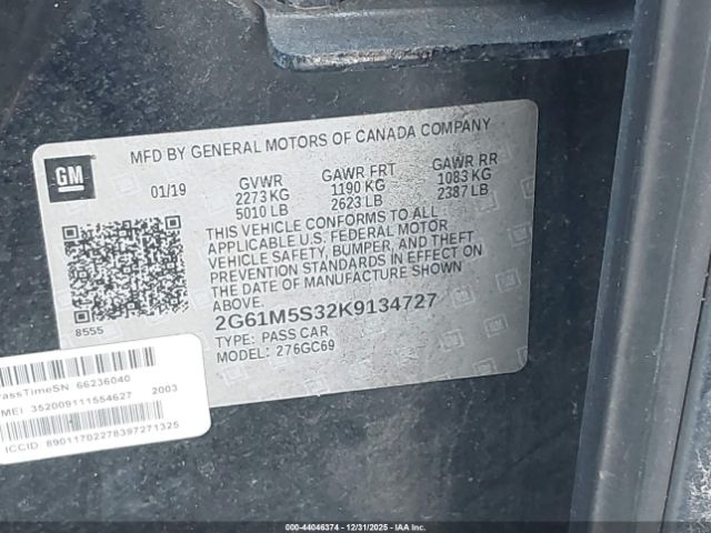 2019 CADILLAC XTS 2G61M5S32K9134727 Photo 8