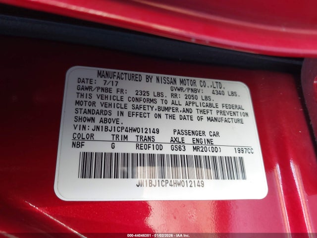 JN1BJ1CP4HW012149 Nissan Rogue Sport Sv