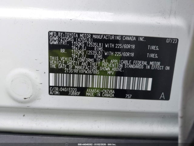 2T3S1RFVXPW387885 Toyota Rav4 Trd Off Road