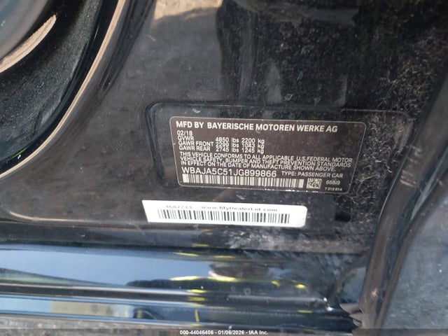 2018 BMW 530I WBAJA5C51JG899866 Photo 8