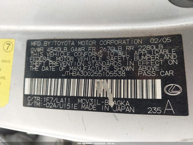 2005 LEXUS ES 330 JTHBA30G255105538 Photo 8