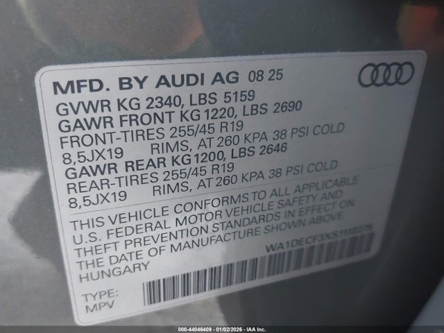 2025 AUDI Q3 WA1DECF3XS1110275 Photo 8