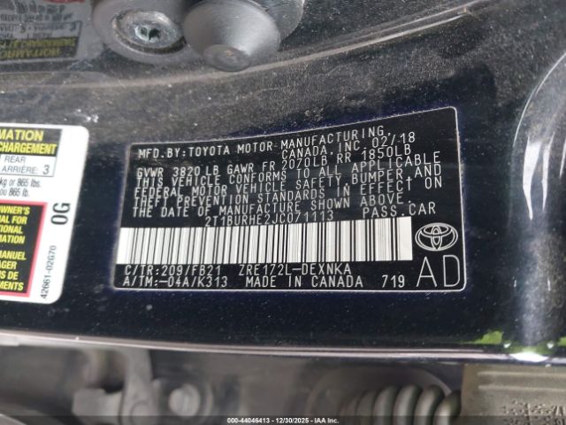 2018 TOYOTA COROLLA 2T1BURHE2JC071113 Photo 8