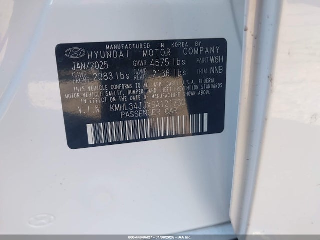 KMHL34JJXSA121730 Hyundai Sonata Hybrid Sel