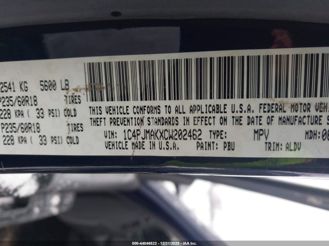 2012 JEEP LIBERTY 1C4PJMAKXCW202462 Photo 8