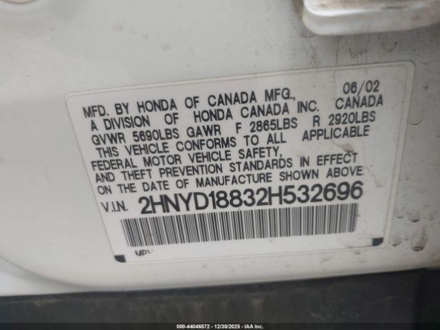 2002 ACURA MDX 2HNYD18832H532696 Photo 8