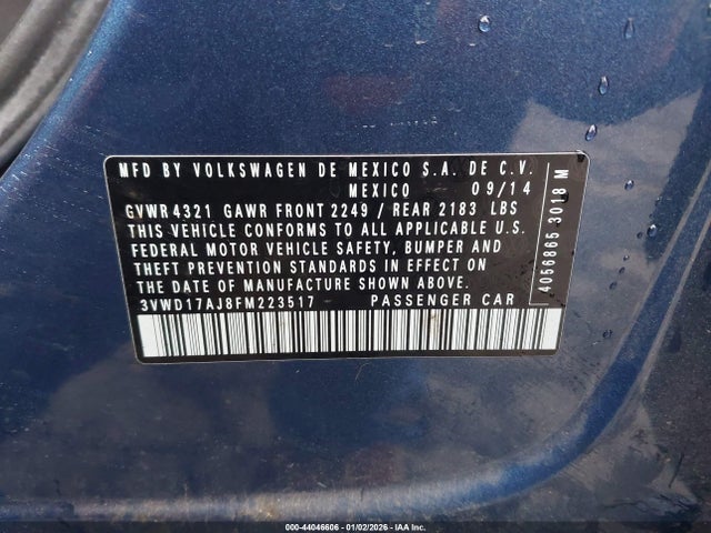 3VWD17AJ8FM223517 Volkswagen Jetta 1.8t Se