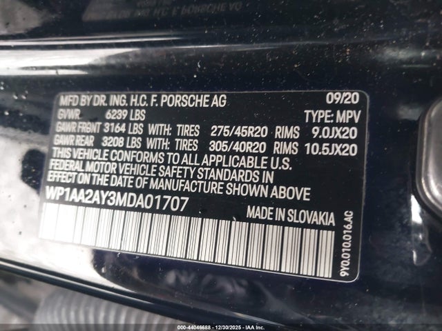 2021 PORSCHE CAYENNE WP1AA2AY3MDA01707 Photo 8