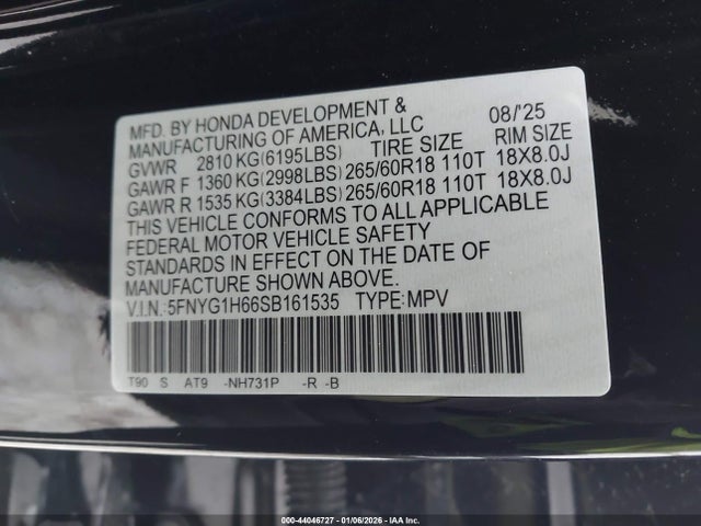 5FNYG1H66SB161535 Honda Pilot Trailsport