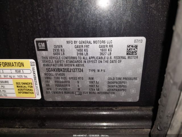 2014 BUICK ENCLAVE 5GAKVBKD5EJ127724 Photo 8