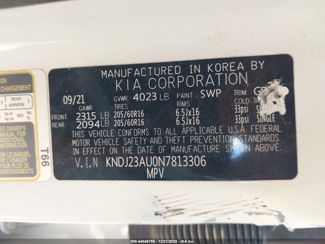 KNDJ23AU0N7813306 KIA SOUL LX