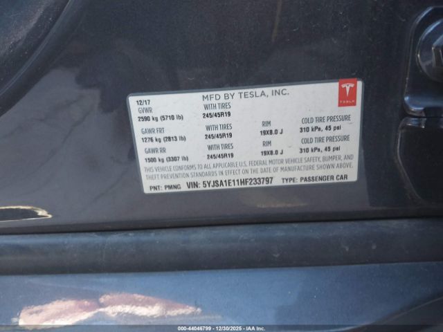 2017 TESLA MODEL S 5YJSA1E11HF233797 Photo 8