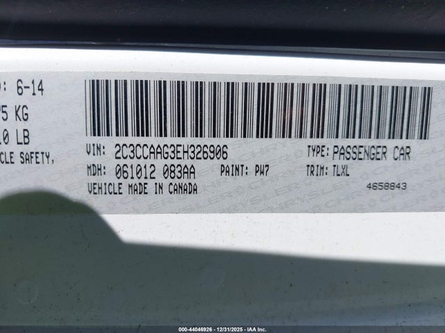Продажа на аукционе авто 2014 Chrysler 300, vin: 2C3CCAAG3EH326906, номер лота: 44046926