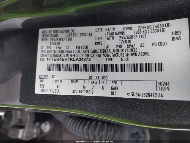 2019 FORD RANGER 1FTER4EH1KLA34872 Photo 8