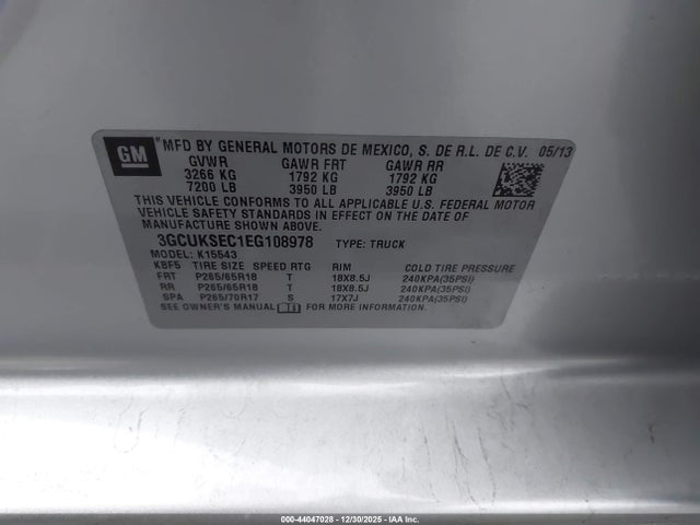 2014 CHEVROLET SILVERADO 1500 3GCUKSEC1EG108978 Photo 8