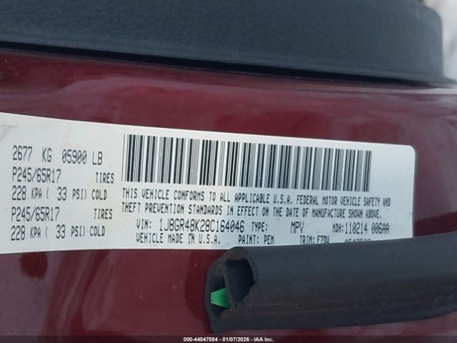 2008 JEEP GRAND CHEROKEE 1J8GR48K28C164046 Photo 8