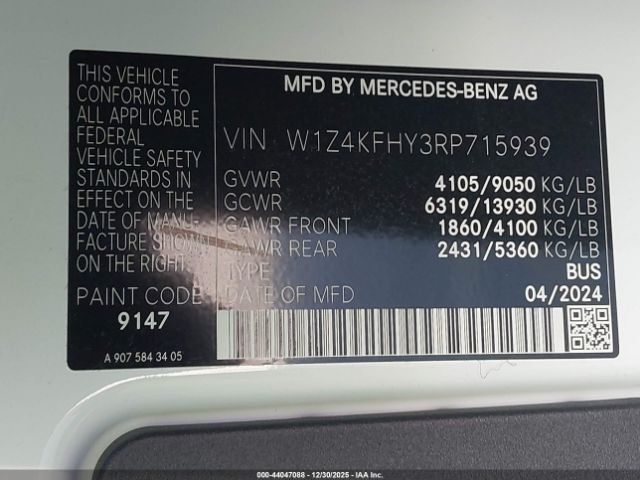 2024 MERCEDES-BENZ SPRINTER 2500 W1Z4KFHY3RP715939 Photo 8