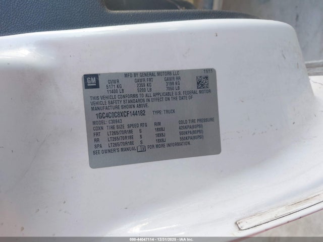 44047114 :رقم المزاد ، 1GC4C0C8XCF144182 vin ، 2012 Chevrolet Silverado 3500hd Lt مزاد بيع
