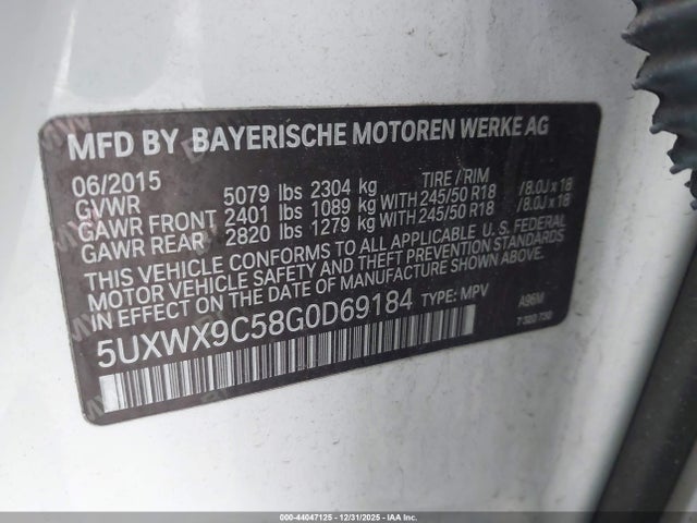 5UXWX9C58G0D69184 BMW X3 Xdrive28i