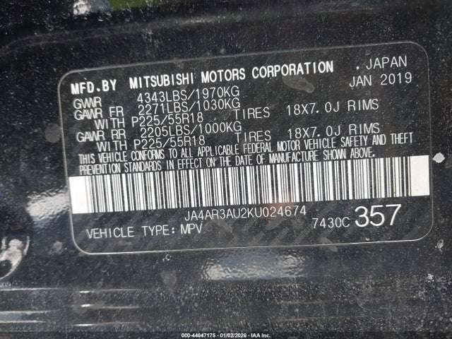 2019 MITSUBISHI OUTLANDER SPORT JA4AR3AU2KU024674 Photo 8