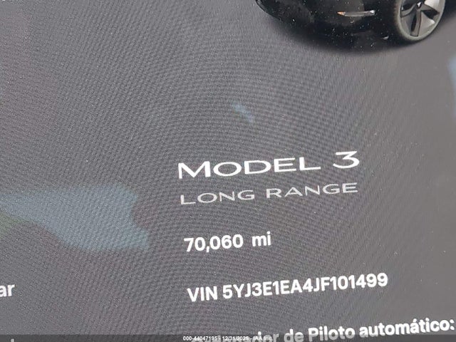 5YJ3E1EA4JF101499 Tesla Model 3 Long Range/mid Range