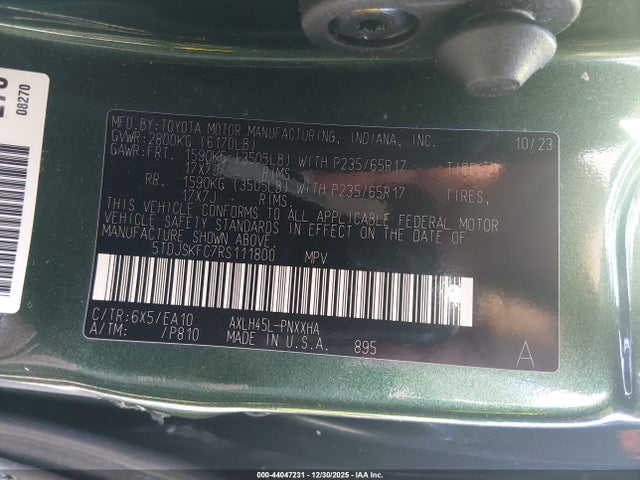 5TDJSKFC7RS111800 Toyota SIENNA XLE