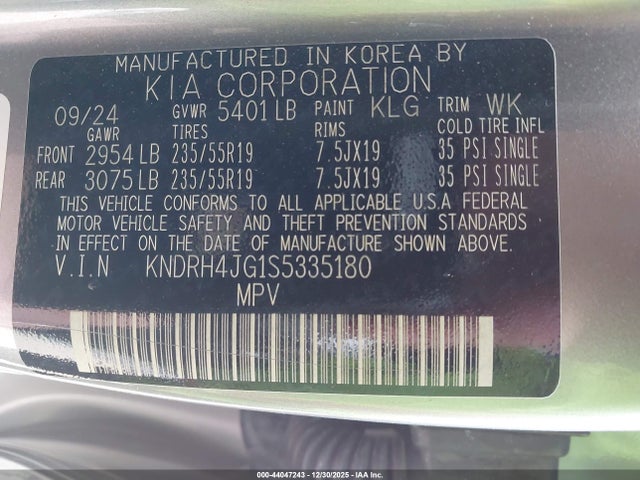 KNDRH4JG1S5335180 KIA Sorento Hybrid Ex