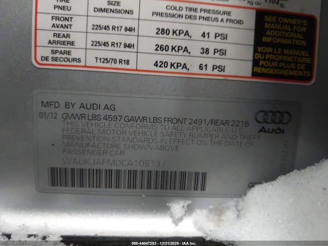 2012 AUDI A3 WAUKJAFM0CA105137 Photo 8