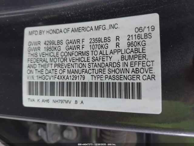 1HGCV1F4XKA129179 Honda ACCORD EX
