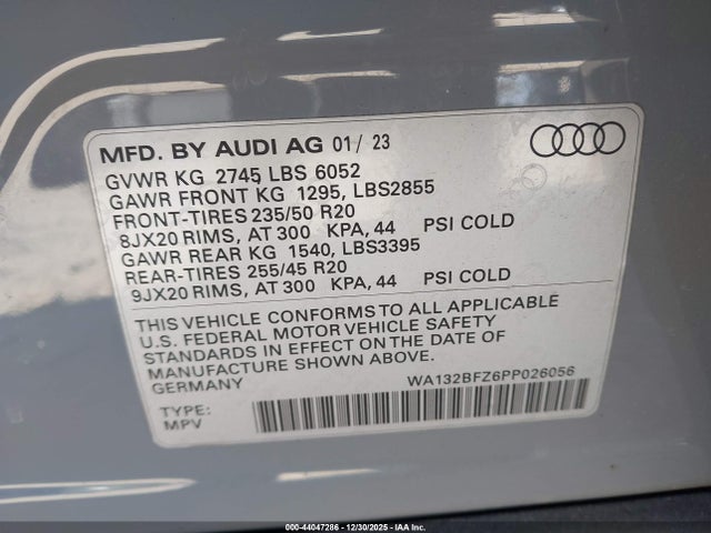 2023 AUDI Q4 SPORTBACK E-TRON WA132BFZ6PP026056 Photo 8