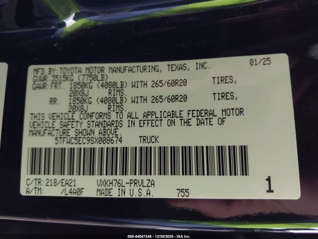 2025 TOYOTA TUNDRA HYBRID 5TFWC5EC9SX008674 Photo 8