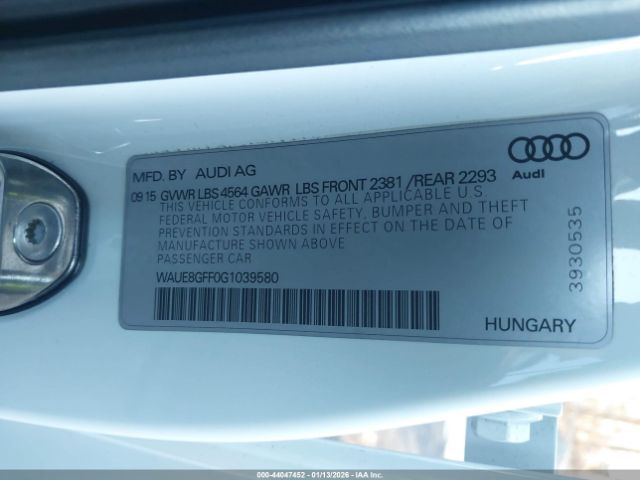 2016 AUDI A3 WAUE8GFF0G1039580 Photo 8
