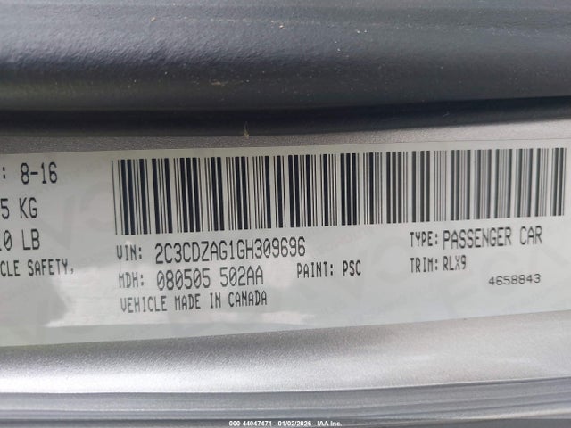 2016 DODGE CHALLENGER 2C3CDZAG1GH309696 Photo 8