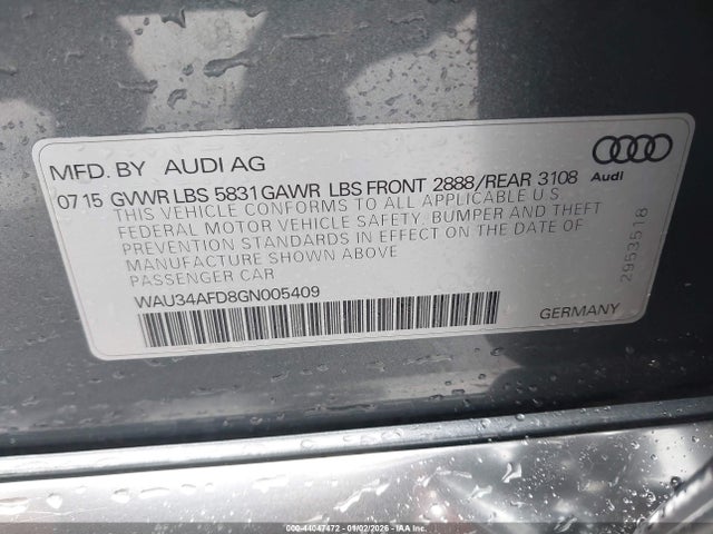 2016 AUDI A8 L WAU34AFD8GN005409 Photo 8