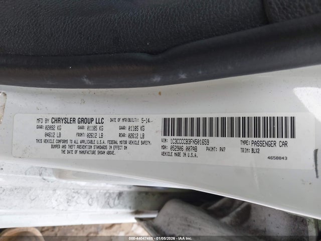 Aukcja sprzedaży 2015 Chrysler 200 C, vin: 1C3CCCCB3FN501659, numer aukcji: 44047485