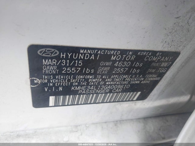 KMHE34L13GA009610 Hyundai Sonata Hybrid Limited