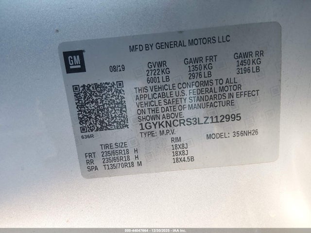 2020 CADILLAC XT5 1GYKNCRS3LZ112995 Photo 8