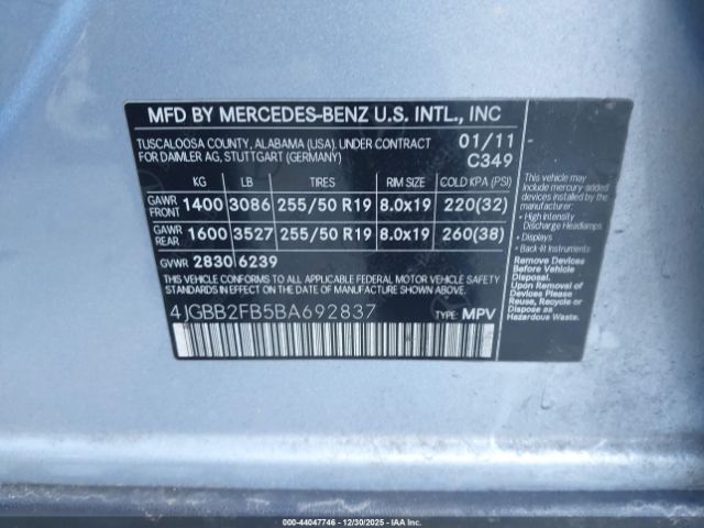 2011 MERCEDES-BENZ ML 350 BLUETEC 4JGBB2FB5BA692837 Photo 8