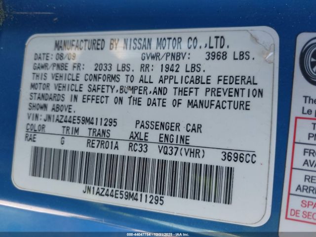 2009 NISSAN 370Z JN1AZ44E59M411295 Photo 8