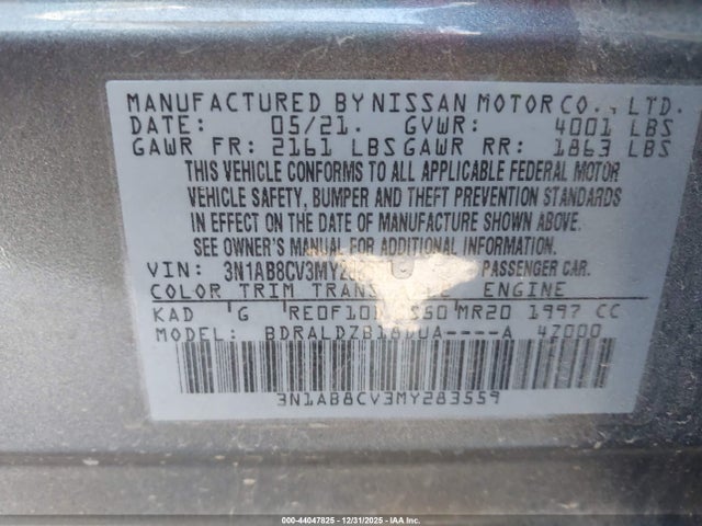 2021 NISSAN SENTRA 3N1AB8CV3MY283559 Photo 8
