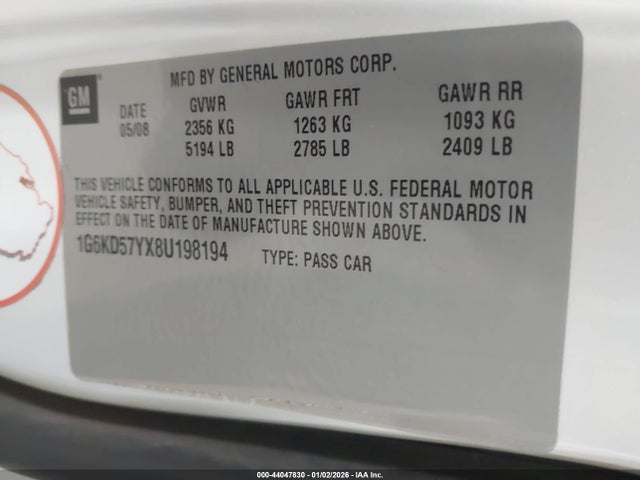 2008 CADILLAC DTS 1G6KD57YX8U198194 Photo 8