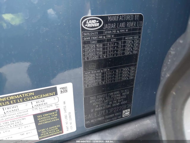 SALEJ7EX3P2220838 Land Rover Defender 110 S
