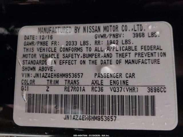 2017 NISSAN 370Z JN1AZ4EH6HM953657 Photo 8