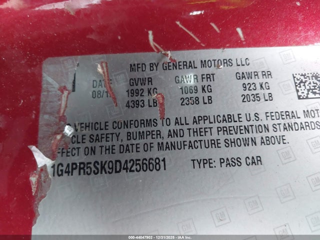 44047902 :رقم المزاد ، 1G4PR5SK9D4256681 vin ، 2013 Buick Verano Convenience Group مزاد بيع