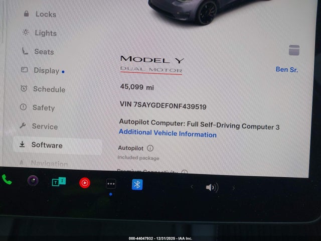 7SAYGDEF0NF439519 Tesla Model Y Performance Dual Motor All-wheel Drive