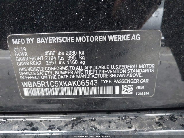 WBA5R1C5XKAK06543 BMW 330I